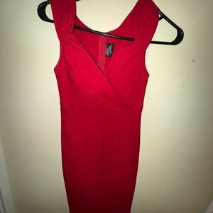 Betsey Johnson Red Sheath Mini Dress V-Neck Sleeveless